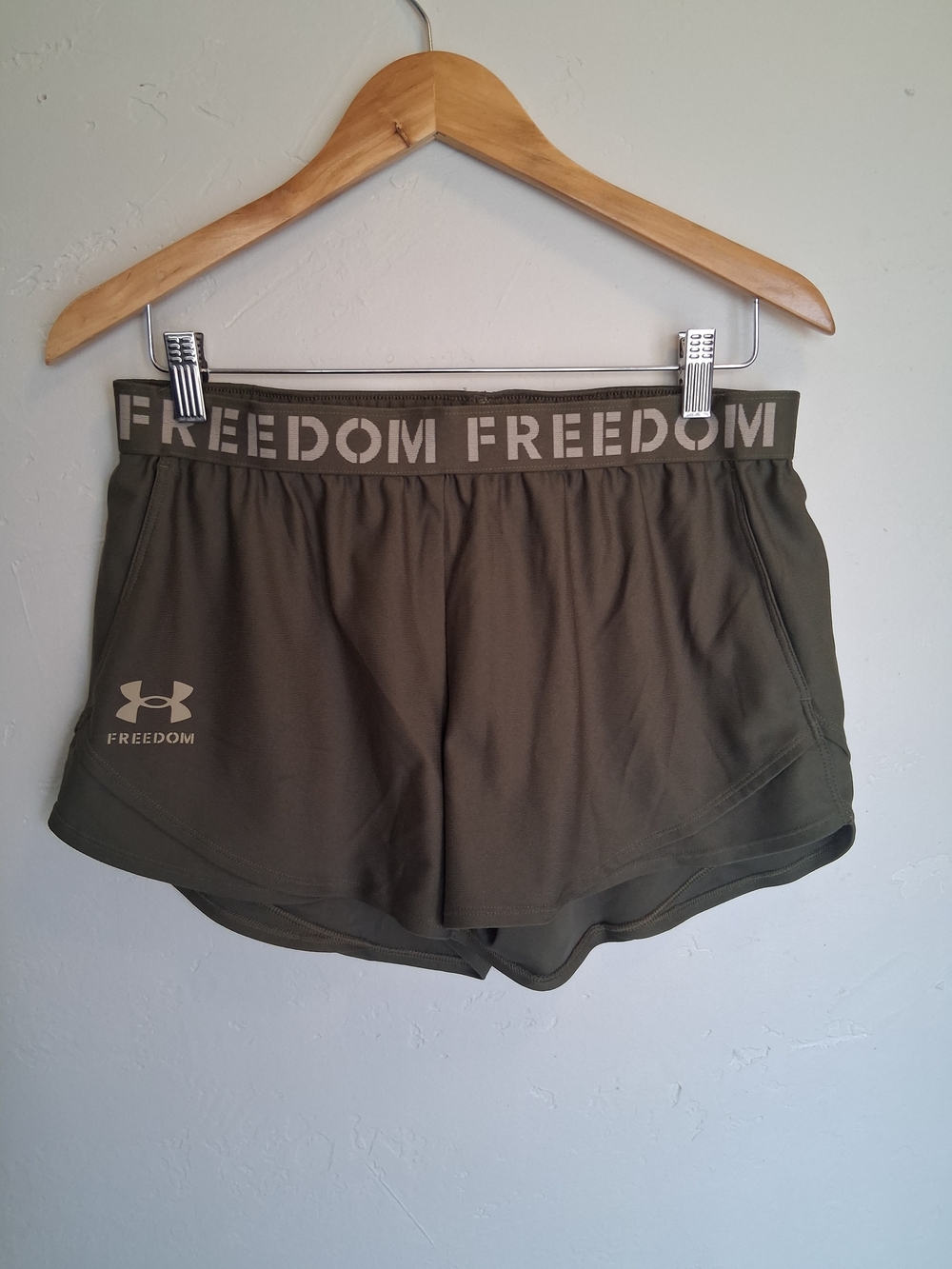 Under Armour Olive Green 'Freedom' Athletic Shorts